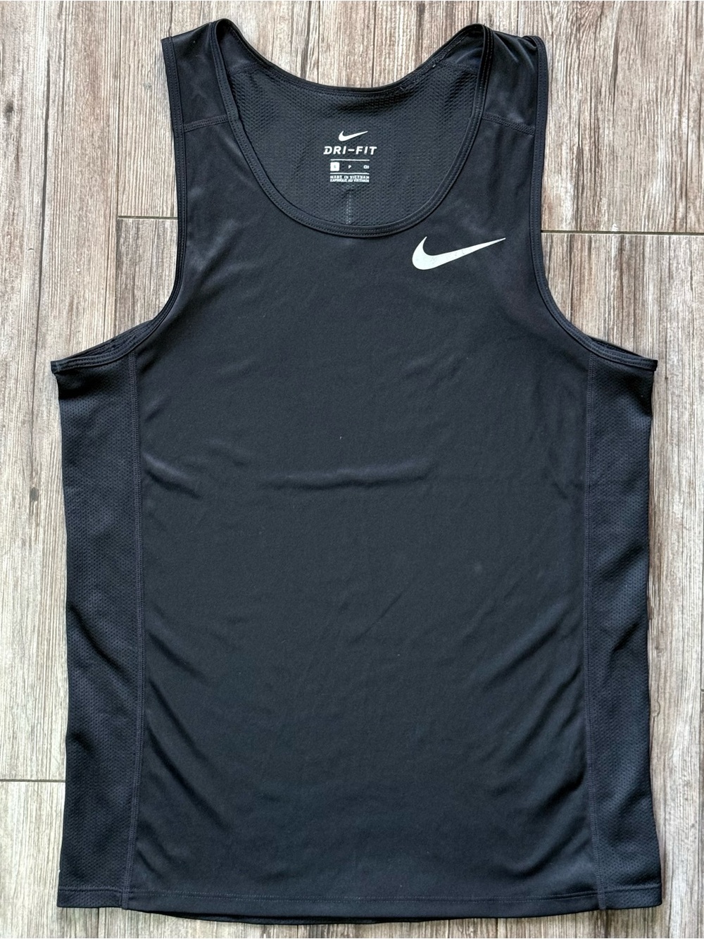 Nike Black Dri-FIT Men's Athletic Tank with White Swoosh